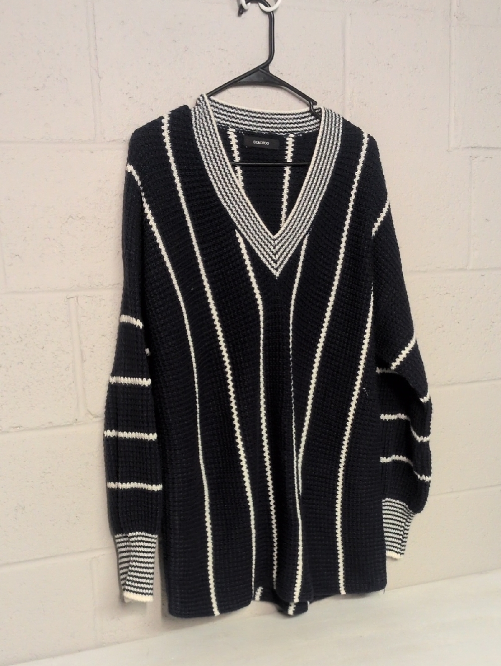 Dokotoo Women's Oversized Navy Blue Striped Sweater, Size 2XL, NWOT, Nautical - Picture 4 of 7